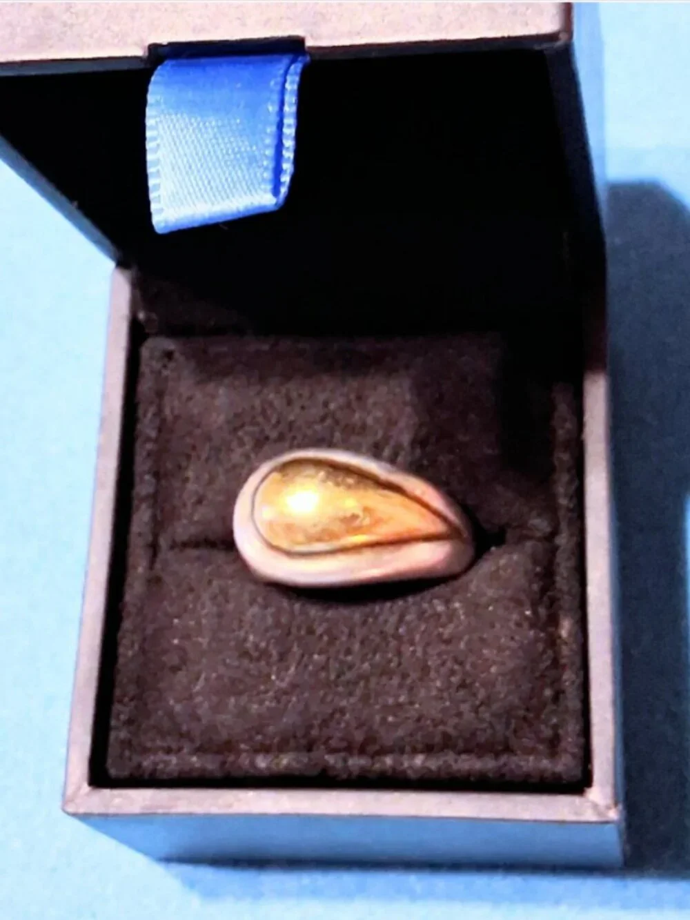 Sterling Silver & 14k Gold Every Day Classic Statement Ring Size 7 (12 grams)